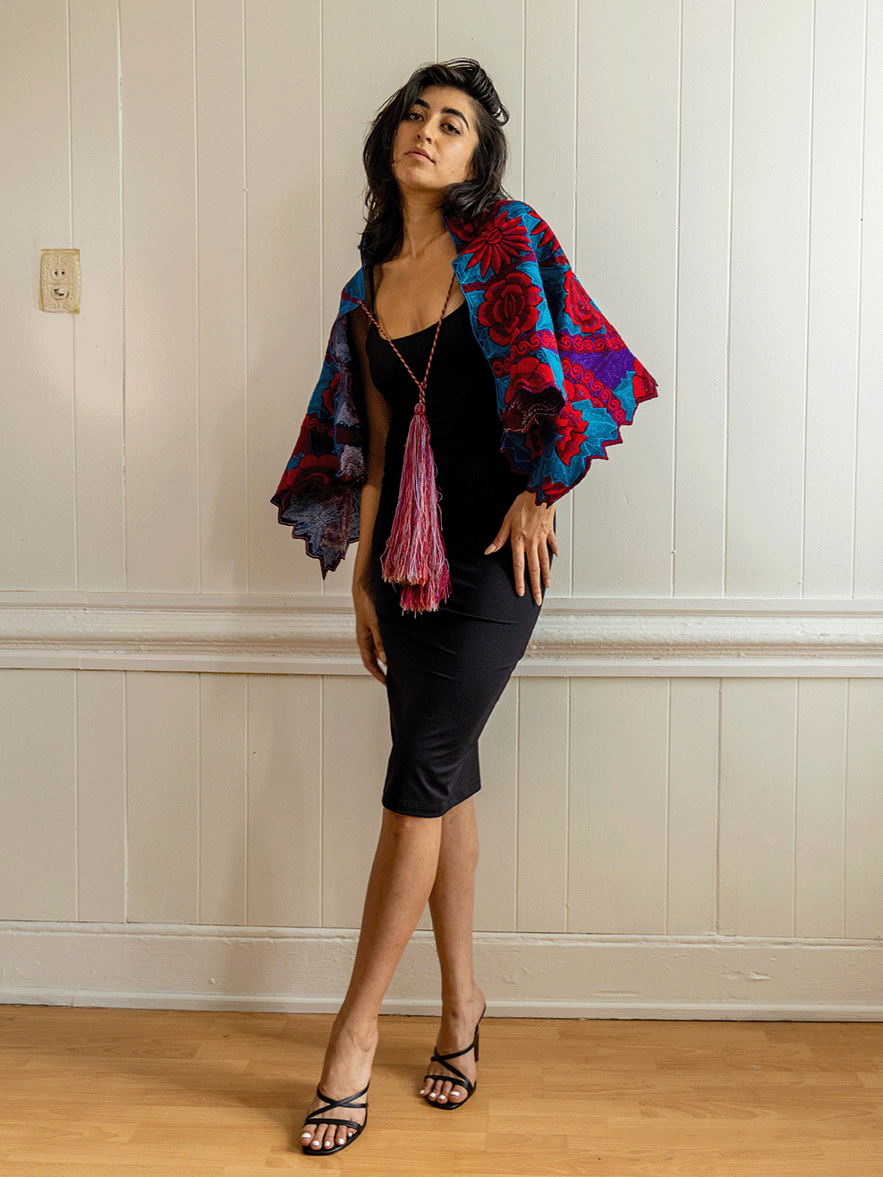 Tzotzil Flower Tassel Cape