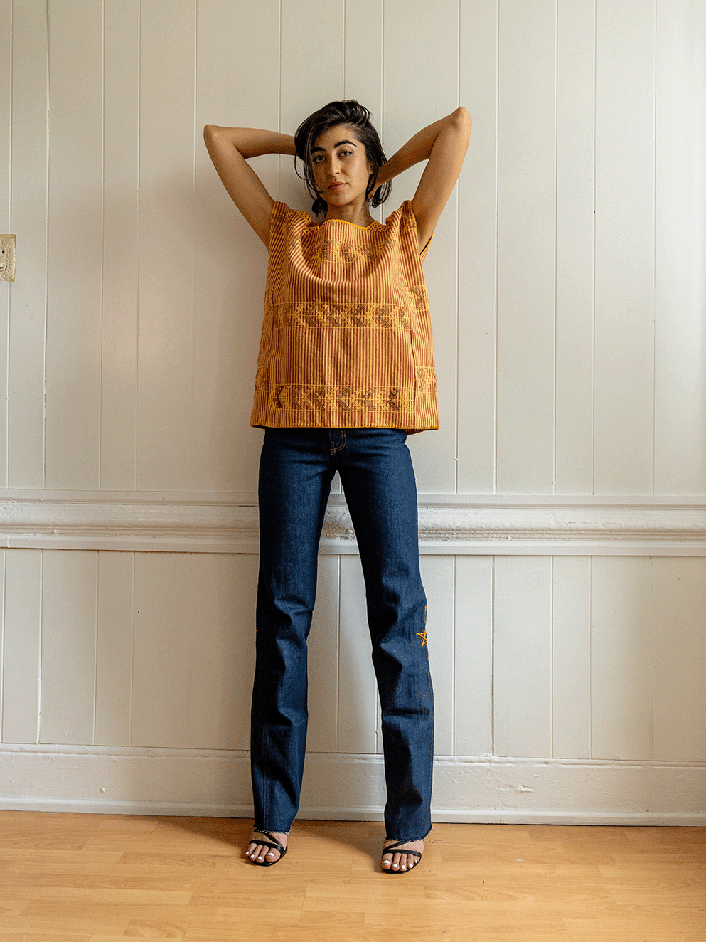 Marigold Striped Huipil Top