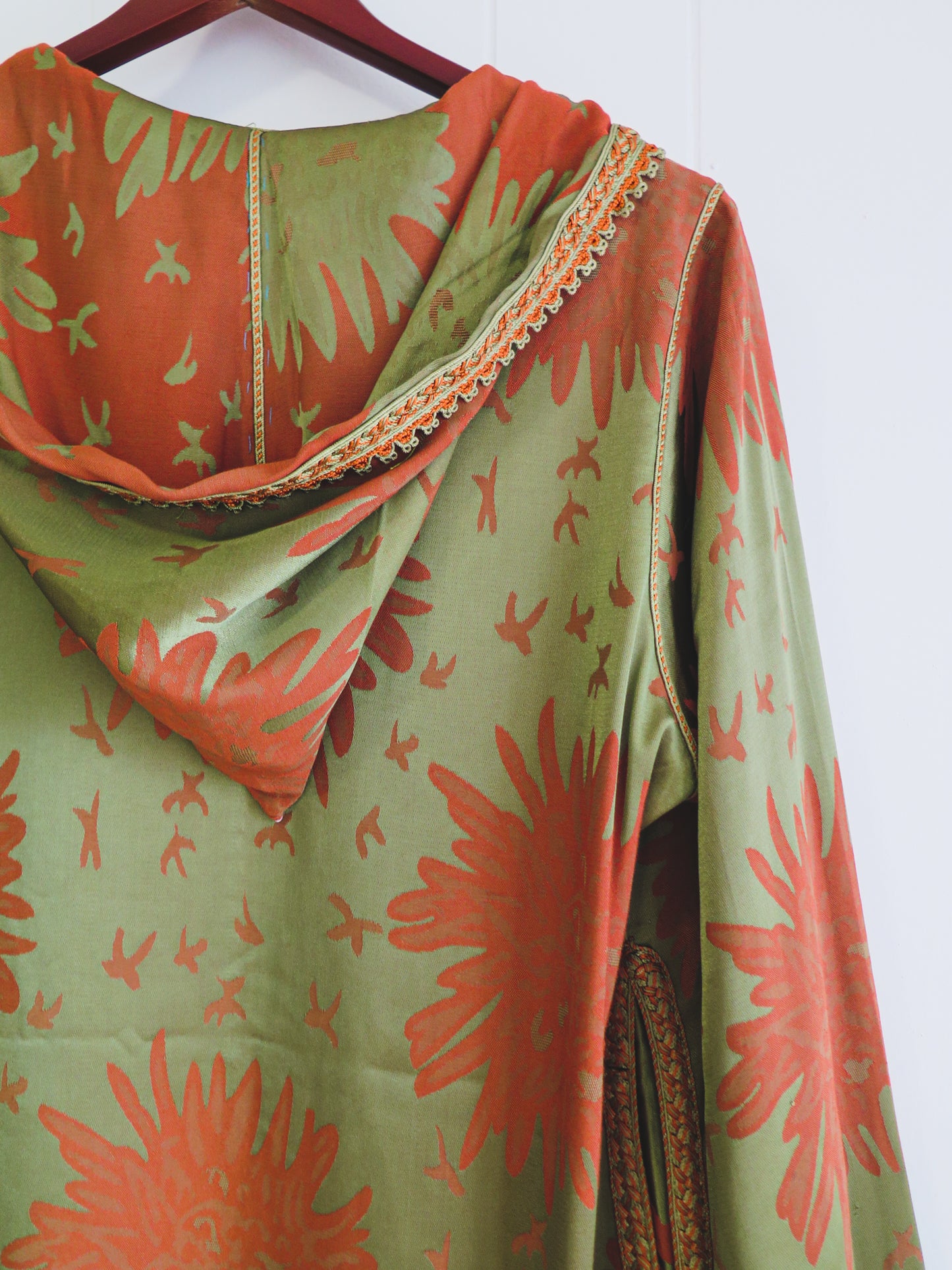 Vintage Big Flower Djellaba Robe