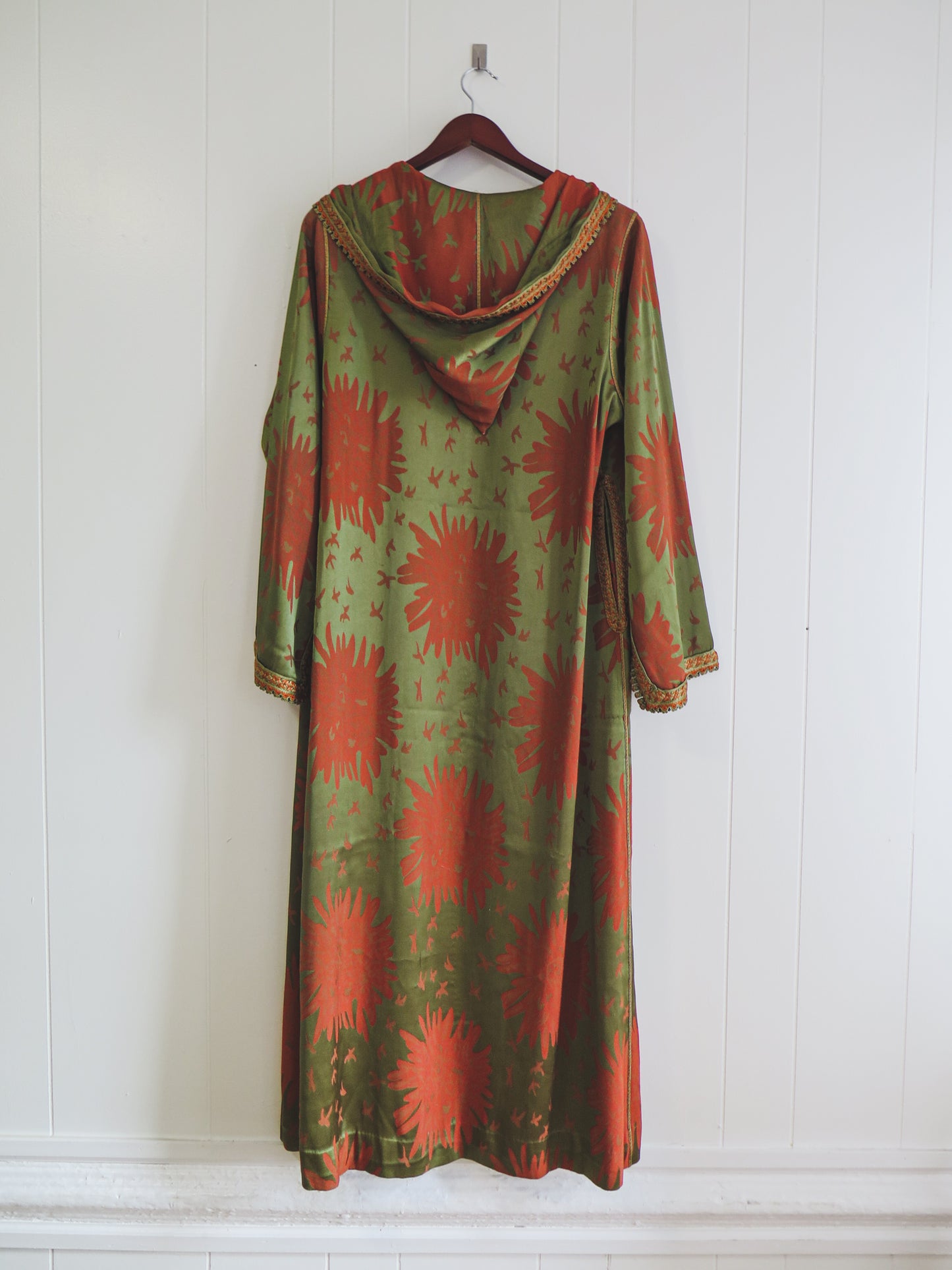 Vintage Big Flower Djellaba Robe