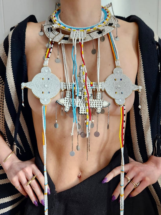 Vintage Maasai Wedding Chest Piece