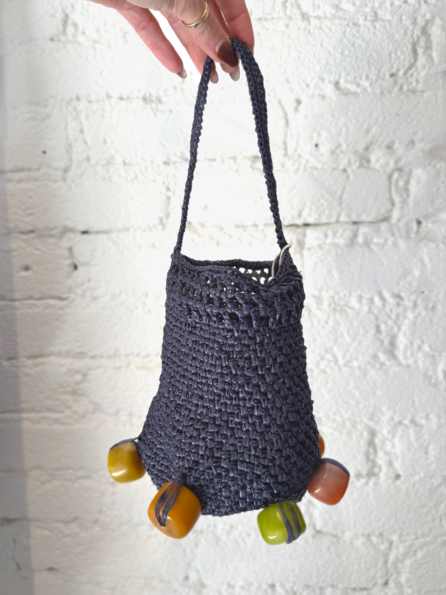 Mini African Bead Bucket Bag