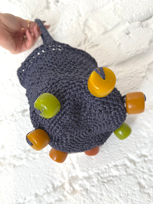 Mini African Bead Bucket Bag