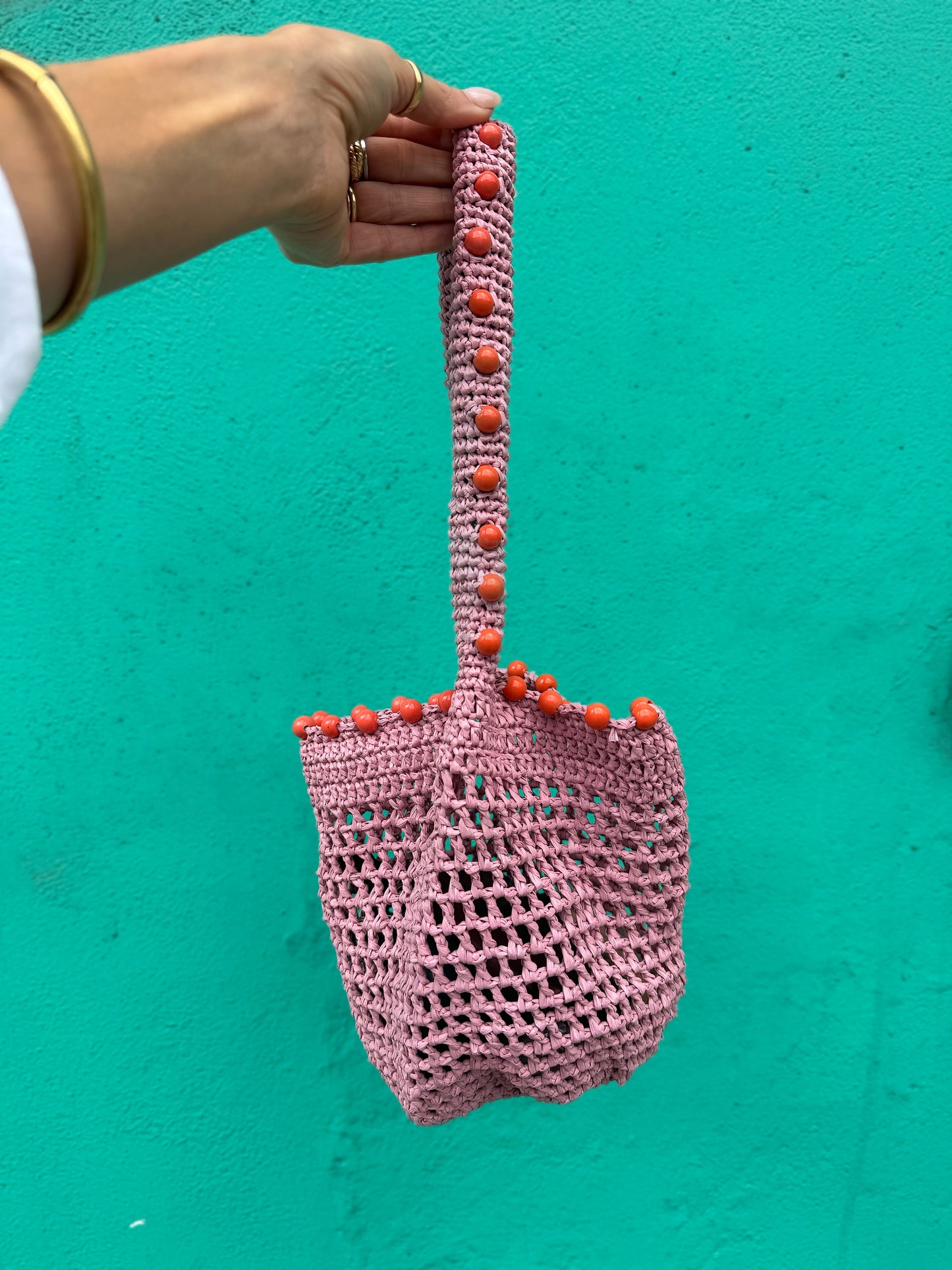 Mini Mesh Bag with Beads