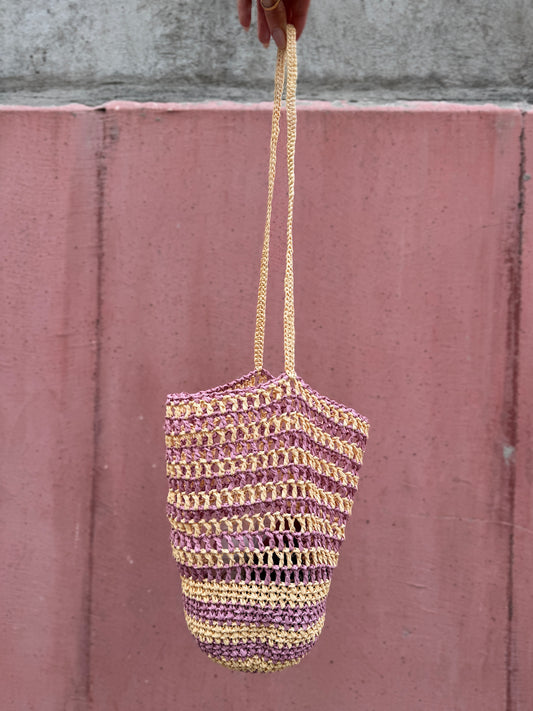 Striped Mesh Bag
