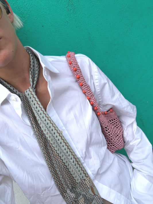 Mini Mesh Bag with Beads