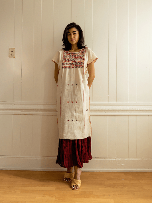 Tacuate Bird Huipil Dress and Skirt